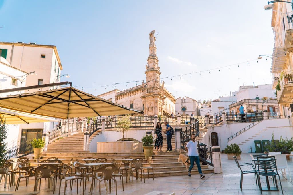 Piazza Della Liberta Ostuni with the Sant Oronzo Obelisk
