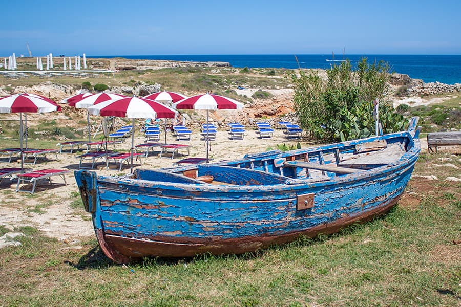 Blue Boat at Lido Cala Cerasa