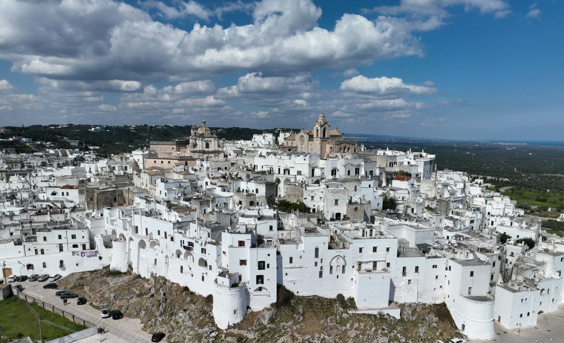 Birdeye picture of the city of Ostuni